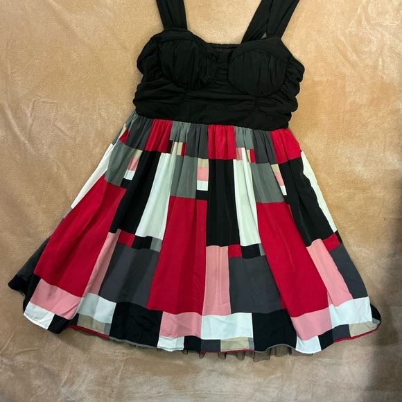Candie's Black and Red Ruched Dress - Picture 3 of 9